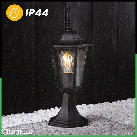 Lampa Ogrodowa Zewnętrzna E27 SŁUPEK LATARNIA 39cm Czarna BELLIS LUMILED