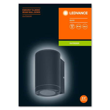 Lampa Ogrodowa Zewnętrzna Kinkiet Elewacyjny LED GU10 IP44 Szary Endura Ledvance