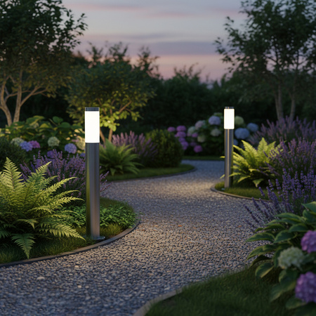 Lampa Ogrodowa Zewnętrzna E27 INOX SŁUPEK 65cm Lilium LUMILED