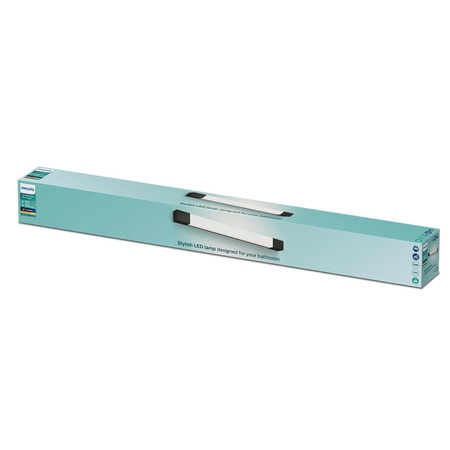 Lampa nad Lustro LED 10W 1500lm 2700K 62cm IP44 Czarna Rover Philips