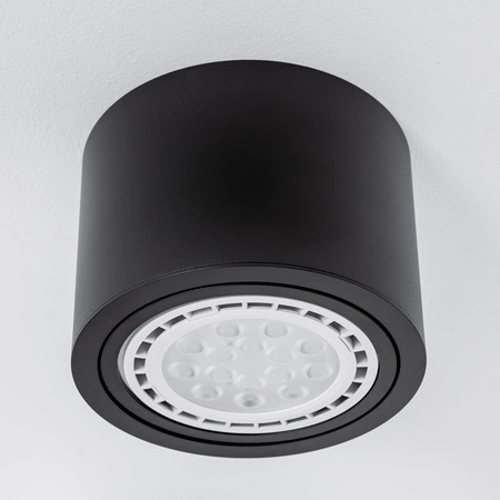 Oprawa Natynkowa HALOGENOWA SPOT TUBA Ruchoma GU10 AR111 Okrągła Czarna 100mm TELES LUMILED