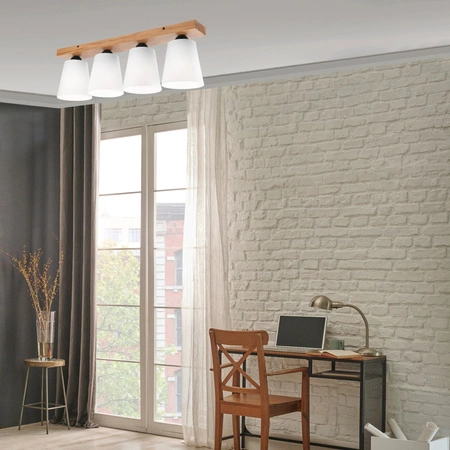 Lampa Sufitowa LULA 4xE27 Biała Dębowa LM-4.200 Lamkur
