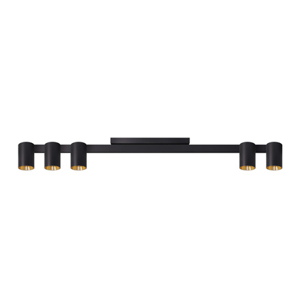 Lampa Sufitowa 5x GU10 Czarna Złota MARIBEL Sanico Goldlux