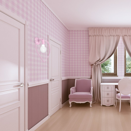 Lampa Ścienna Kinkiet AMORE Różowa 1xE27 Milagro