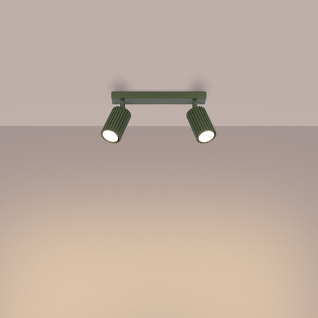 Lampa Sufitowa Reflektor Tuba Spot 2x GU10 Oliwkowa Karbon Deep Space SL.1618 Sollux