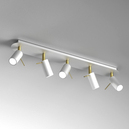 Lampa Sufitowa PRESTON Złota Biała 5x mini GU10 Milagro