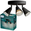 Lampa Sufitowa Reflektor Natynkowy Plafon 3x GU10 Czarna Cleft Philips