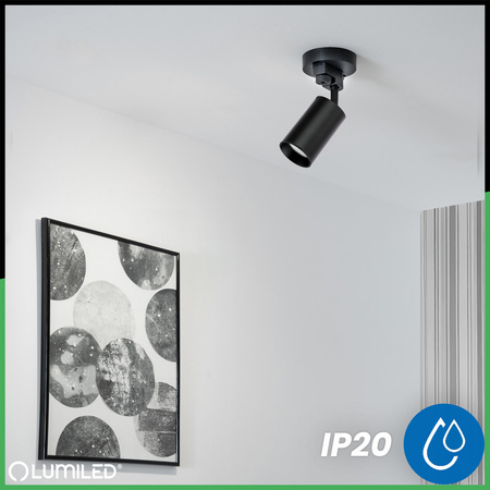 Zestaw Szyna Oświetleniowa Szynoprzewód 1,5 m + 3x Reflektor Szynowy RITI GU10 Czarny LUMILED