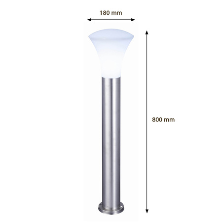 Lampa Ogrodowa LED Zewnętrzna BELLA E27 Słupek 80cm Chrom Volteno