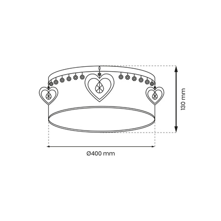 Plafon LED Lampa Sufitowa HEART 2xE27 Milagro