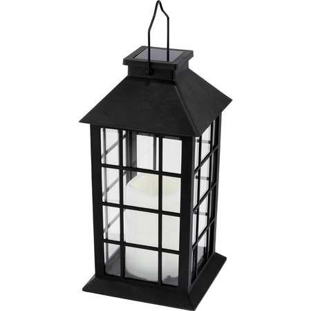 Lampion Ogrodowa LED Solarna Wisząca LATARENKA 32cm Czarna