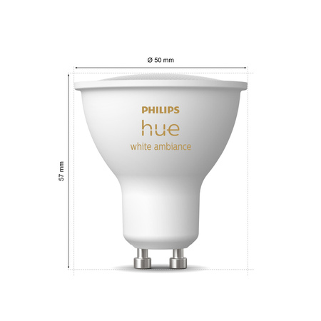Żarówka LED GU10 Reflektor 4.2W = 50W 400lm 2200-6500K CCT SMART Inteligentna Bluetooth ZigBee White Ambiance Philips HUE
