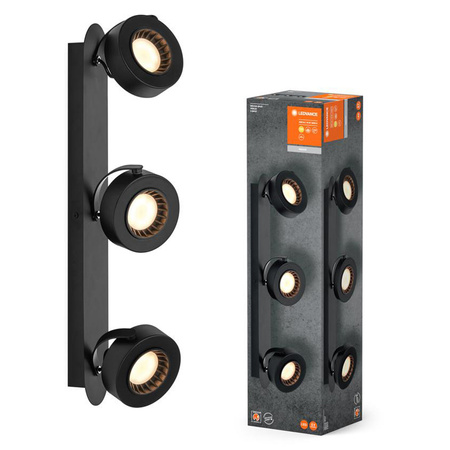 Oprawa Sufitowa Ścienna Lampa Punktowa LED Reflektor 3-Punktowy 16W Czarna Spot Venus LEDVANCE