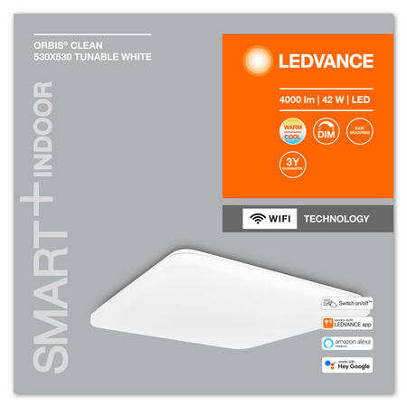 Panel LED Oprawa Sufitowa Ścienna 42W 2500lm CCT Ściemnialna do Wbudowania Kwadratowa Biały SMART+ ZigBee Ledvance