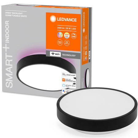 Plafon LED Lampa Sufitowa ORBIS BACKLIGHT 28W 2400lm RGB CCT 35cm SMART+ WIFI LEDVANCE czarna