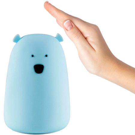 Lampka dekoracyjna nocna LED RGB z akumulatorem MIŚ Niebieski GOLDLUX (Polux)