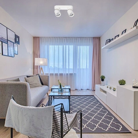 Lampa Sufitowa Ścienna TIMO Kinkiet Reflektor Oprawa Halogenowa Ruchoma 2xGU10 Biały LVT