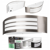 Kinkiet Ogrodowy Elewacyjny Lampa Zewnętrzna E27 INOX IP44 DORIS