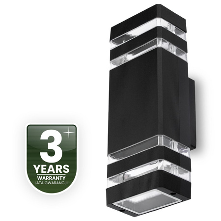 Lampa Ogrodowa Kinkiet Elewacyjny góra dół GU10 Czarny PROTEA LUMILED