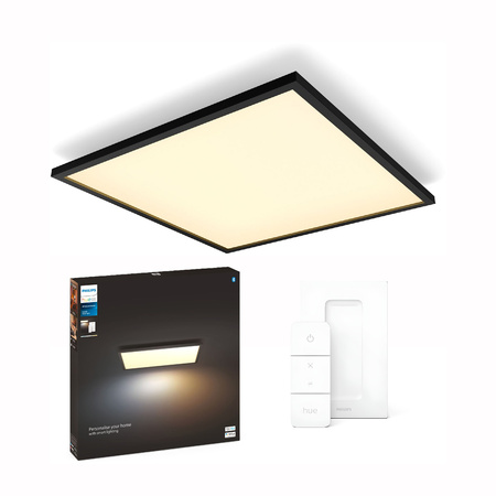 Panel LED Natynkowy Lampa Sufitowa Aurelle Czarna 39W CCT 60cm PHILIPS HUE Bluetooth + Przełącznik Dimmer Switch 