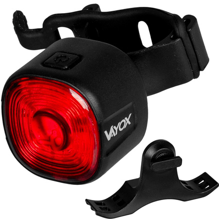 Lampka Latarka Rowerowa Tylna Czerwona SMART USB-C 6 Trybów IP66 MOCNA VAYOX