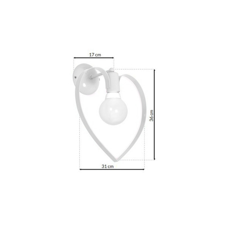 Lampa Ścienna Kinkiet AMORE Biała 1xE27 Milagro