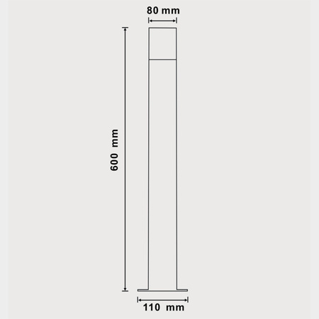 Lampa Ogrodowa LED Słupek E27 TUBA Grafit 60cm DALLAS GOLDLUX (Polux)