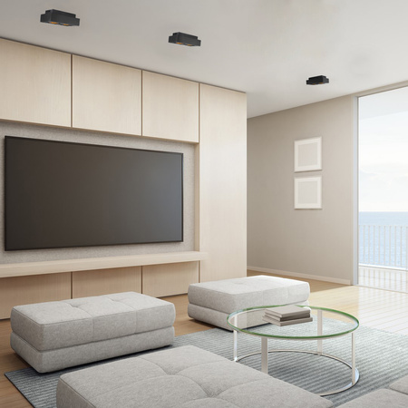 Oprawa Natynkowa HALOGENOWA Ruchoma 2x GU10 Prostokątna Czarna 85mm NEMO