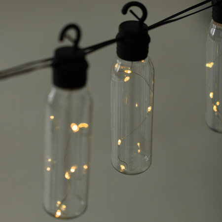 Girlanda Solarna Ogrodowa 10x LED Łańcuch Świetlny Ozdobne Kuleczki 3.8m Ciepła