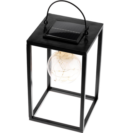 Lampa Solarna LED Zewnętrzna Ogrodowa Stojąca Wisząca Latarenka 3000K IP44 26cm Czujnik Zmierzchu