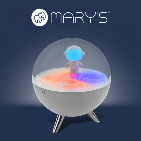 Lampka Nocna Dziecięca LED 0.7W 3000K Ciepła + Wielokolorowa RGB Akumulatorowa 1200mAh Biała KSĘŻYC MARY'S