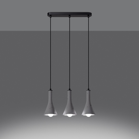 Lampa Sufitowa Wisząca Zwis 3x E14 Żyrandol Geometryczna Szara Nowoczesna Rea Sollux