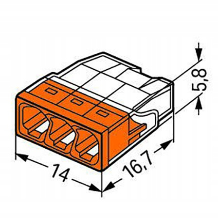 Złączka Instalacyjna Szybkozłączka 3x0,5-2,5mm Kostka na Drut
