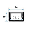 Profil Aluminiowy Anodowany do taśm LED KM35 Srebrny Natynkowy Nawierzchniowy 2m