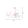 Lampa Sufitowa Żyrandol SARA Różowa 3xE14 Milagro