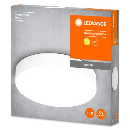 Plafon LED Lampa Sufitowa Natynkowa 20W 1500lm 3000K Ciepła Biały 28cm Ceiling Ledvance
