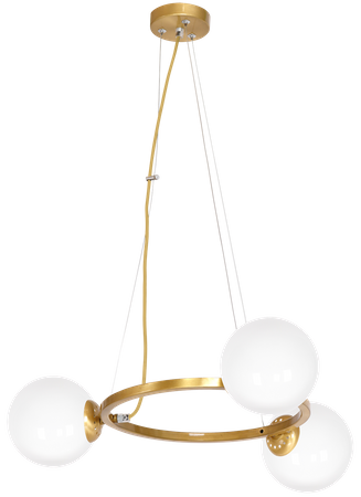 Lampa wisząca VIENNA 3xE14 Mosiądz Obręcz Geometryczne Elegancka MLP5576 Milagro Metal + Szkło