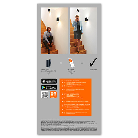 Kinkiet SMART+ WIFI Inteligentna lampa ścienna 12W ORBIS TWIST BLACK LEDVANCE