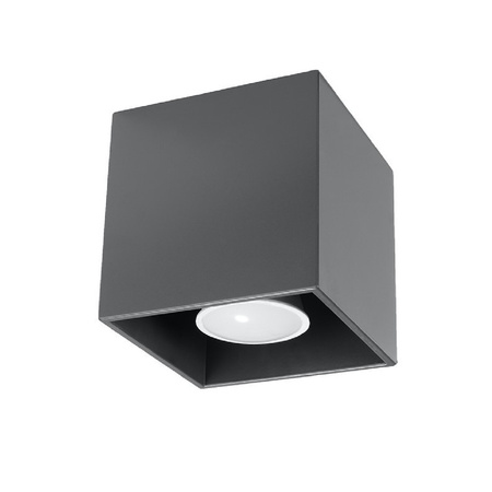 Lampa Sufitowa Oprawa Natynkowa GU10 Kwadratowa Antracyt Nowoczesna Quad Sollux