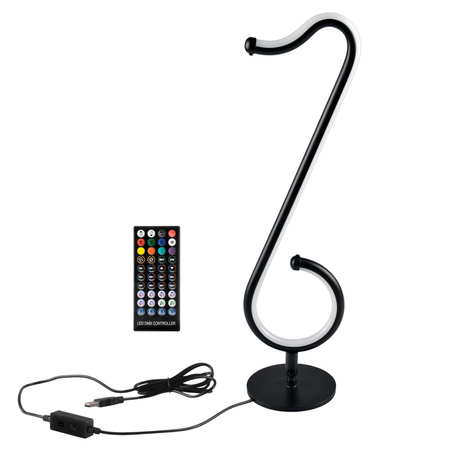 Lampka Biurkowa LED Stołowa Dekoracyjna 15W Czarna Ściemnialna Nutka Sanico Goldlux