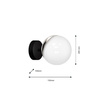 Lampa Ścienna Kinkiet SFERA Czarna Chrom 1xE14 Milagro