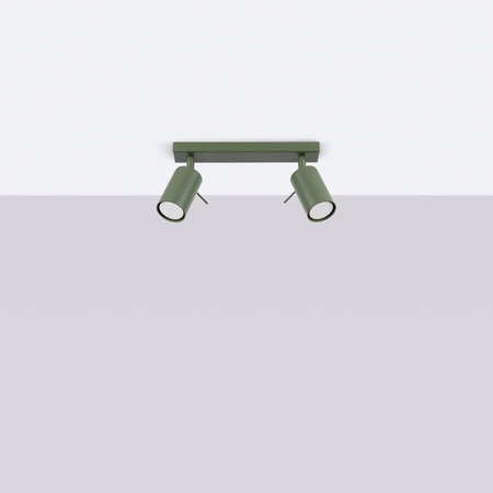 Lampa Sufitowa Reflektor Tuba Spot 2x GU10 Oliwkowa Ring Bittersweet Shimmer SL.1501 Sollux