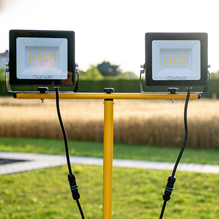 Naświetlacz LED ZUNA2 Halogen Lampa 2x 50W 6500K na Statywie + Przewód + Złącze Hermetyczne LUMILED