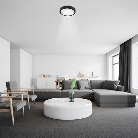 Plafon natynkowy Panel LED 24W 4000K Czarny okrągły Proma LVT