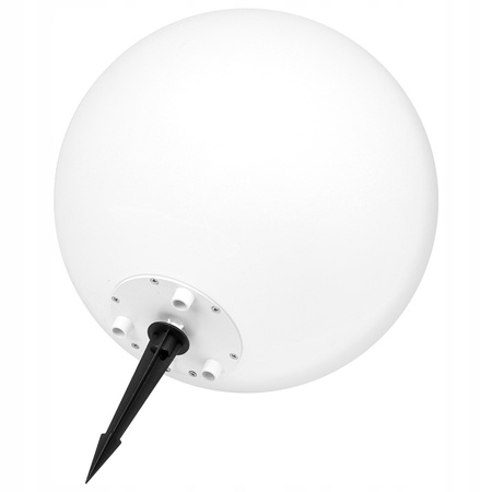 Lampa Ogrodowa Wbijana Zewnętrzna E27 Biała KULA Świetlna 35cm 230V