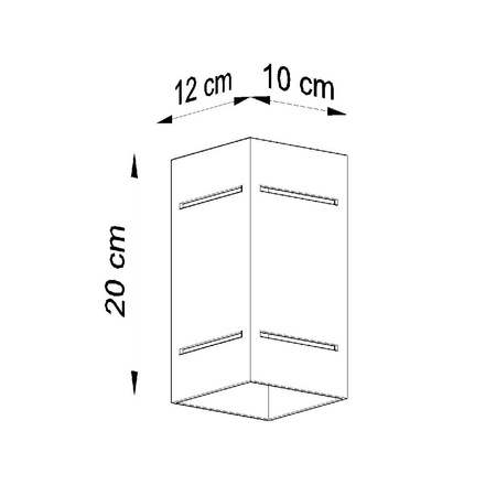 Lampa Ścienna Kinkiet Góra Dół G9 Prostokątna Biała Industrialna Blocco Sollux