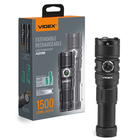 Latarka Ręczna Akumulatorowa LED 10W 1500lm 6 Trybów USB-C Wodoszczelna IP66