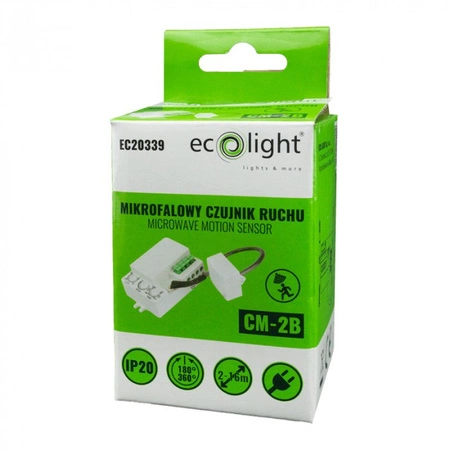 Mikrofalowy Czujnik Ruchu i Zmierzchu z Sondą Biały 15m 360° CM Ecolight