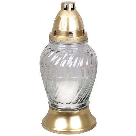 9x Znicz Szklany na Wkład 28h Całoroczny na Grób 24,5cm