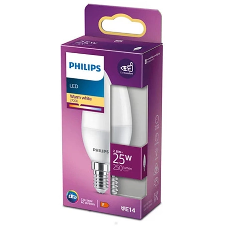 Żarówka LED Świeczka E14 B35 2,8W = 25W 250lm 2700K Ciepła PHILIPS